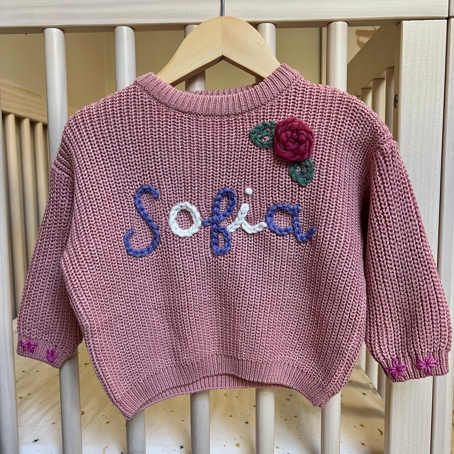 Rose Personalized Oversized Knit Sweater