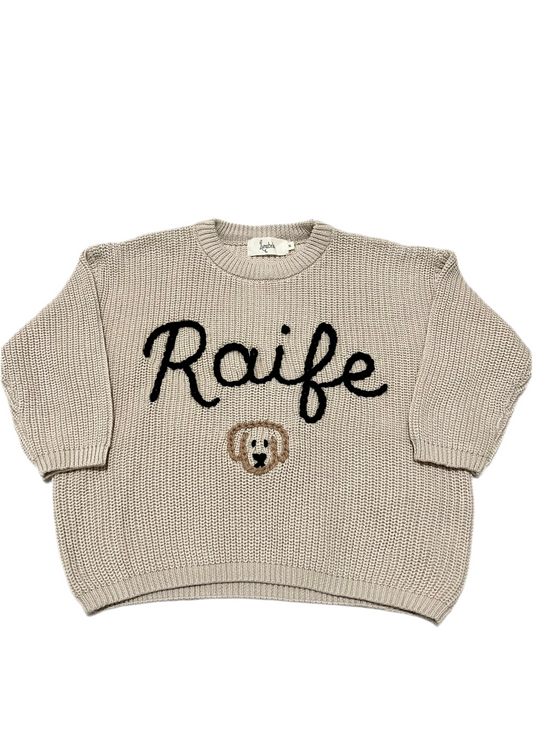 Sand Personalized Oversized Knit Sweater