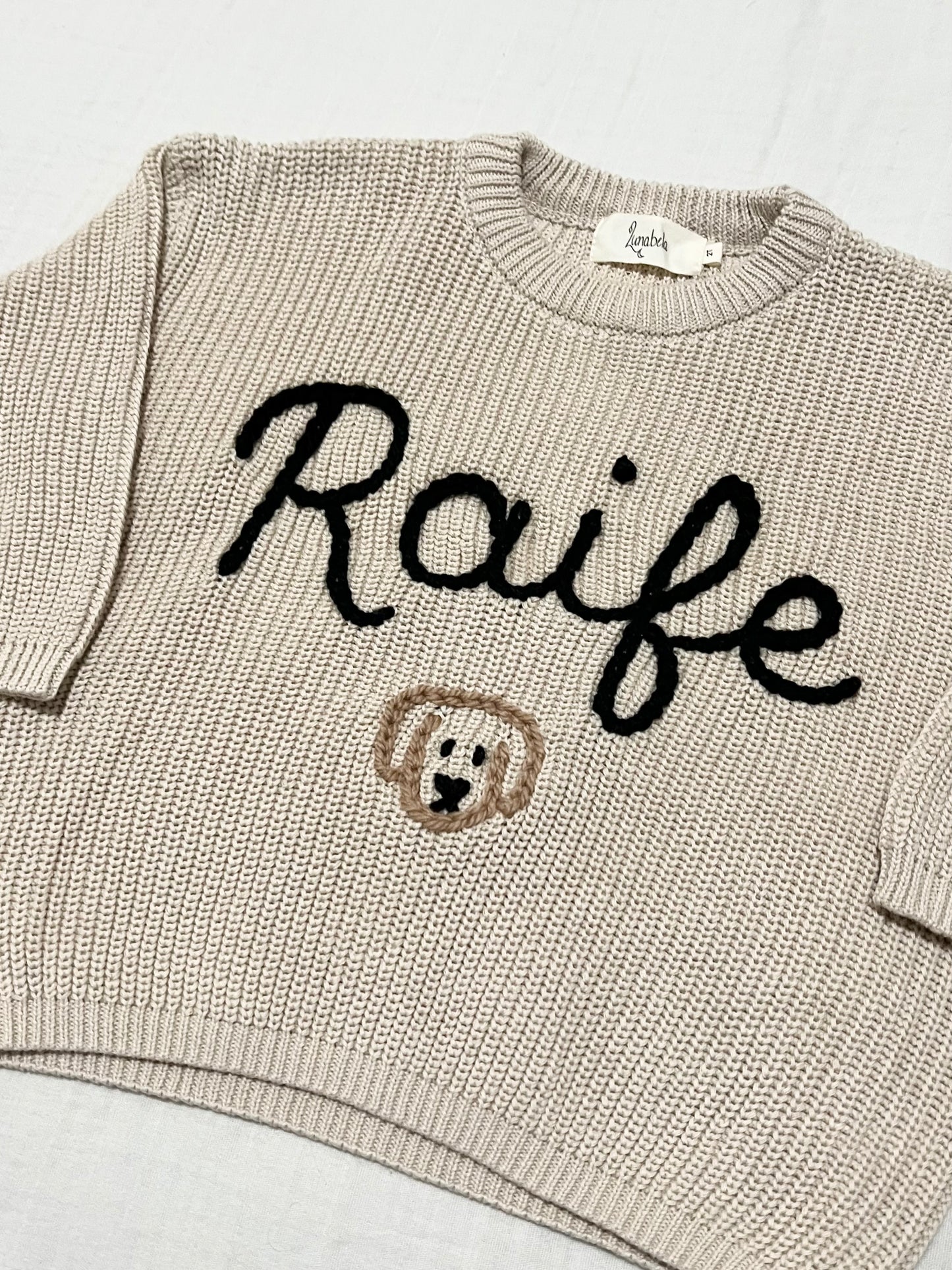 Sand Personalized Oversized Knit Sweater