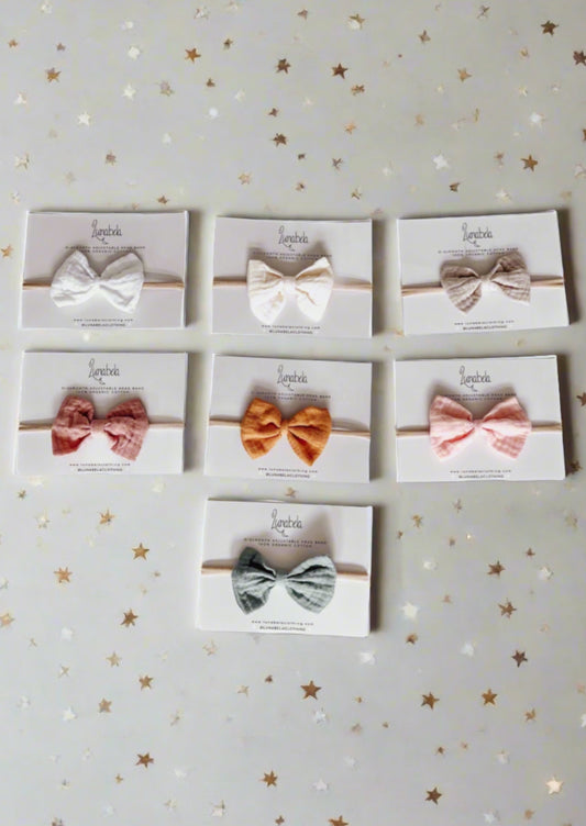 Organic Muslin Bow Headband