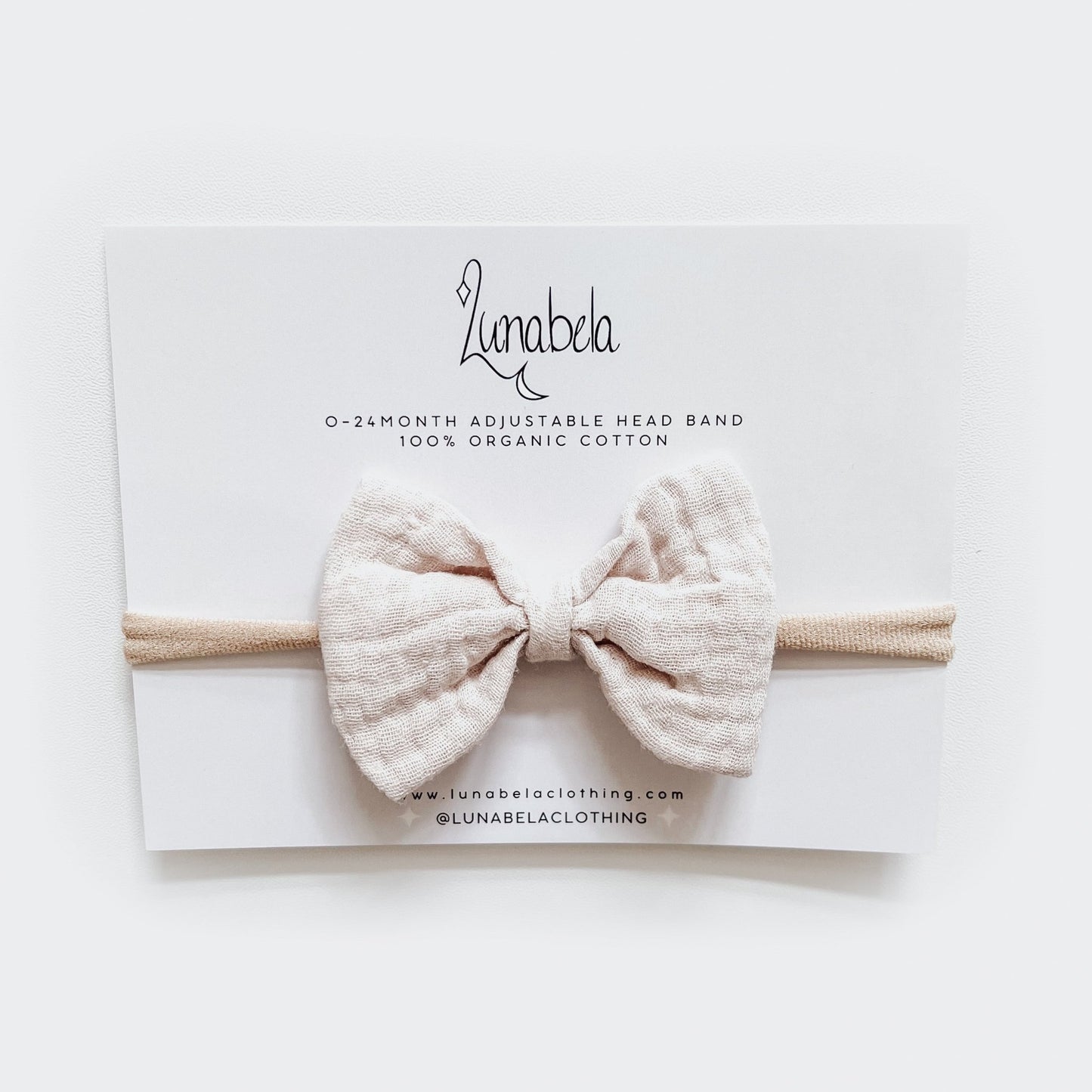 Organic Muslin Bow Headband - Lunabela
