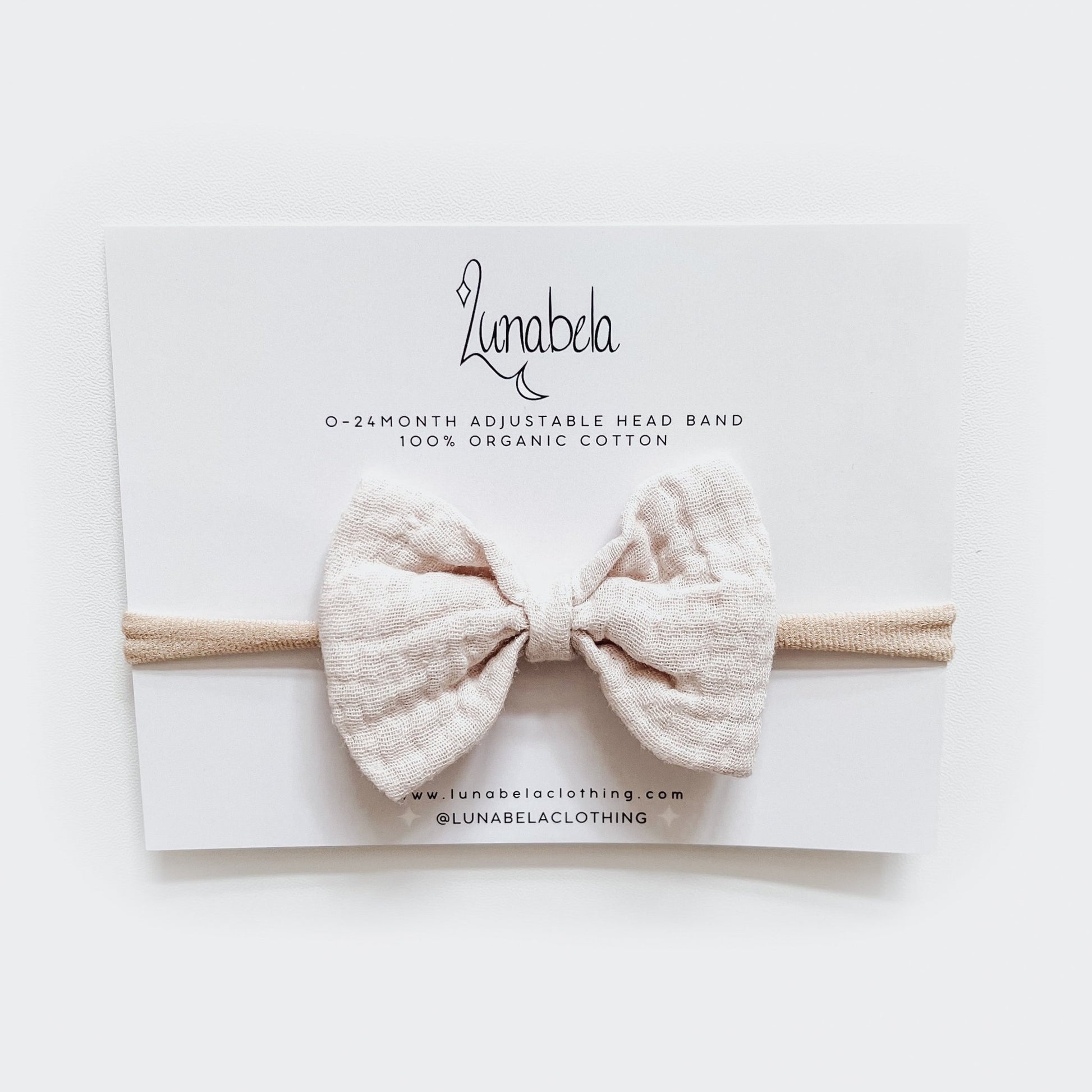 Organic Muslin Bow Headband - Lunabela