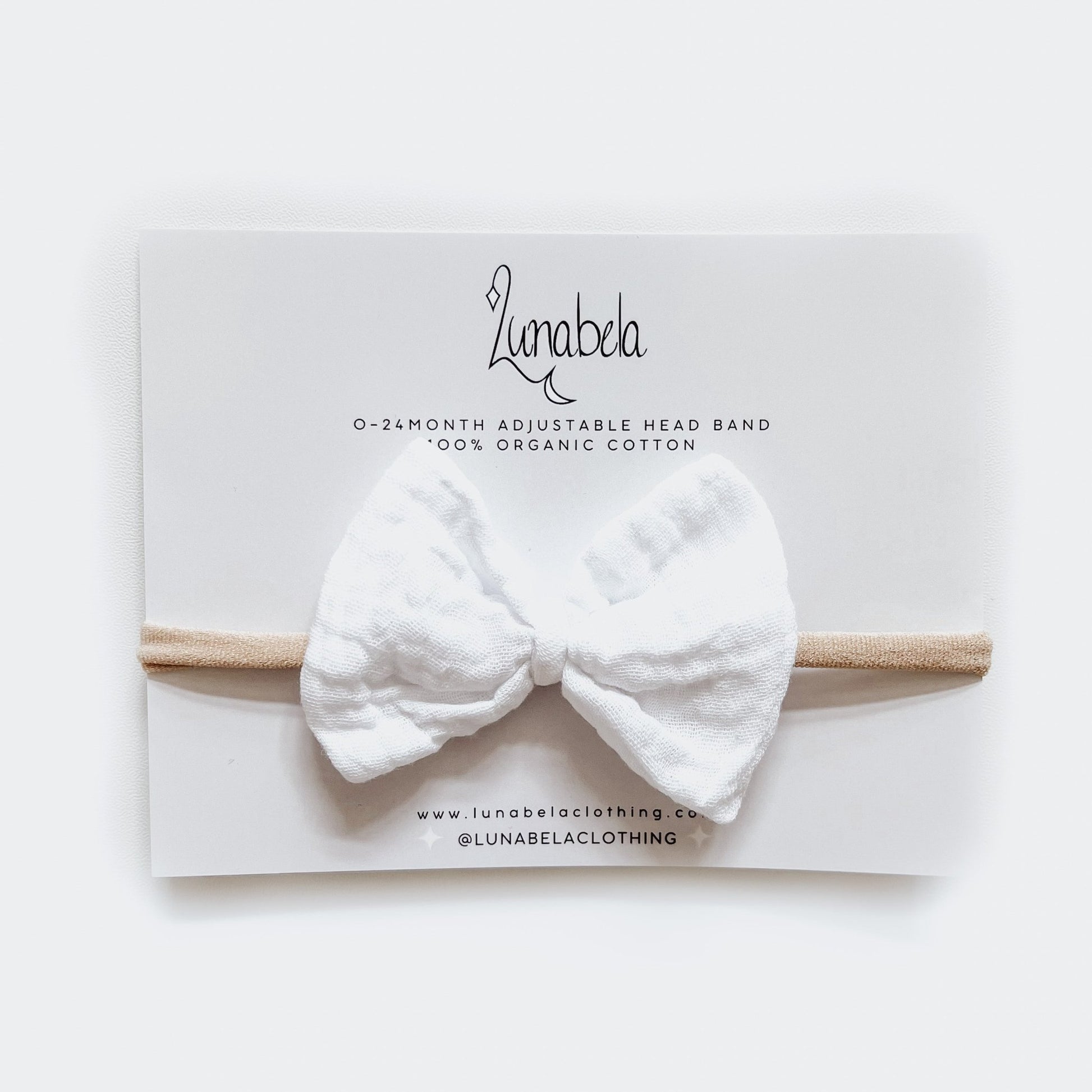 Organic Muslin Bow Headband - Lunabela