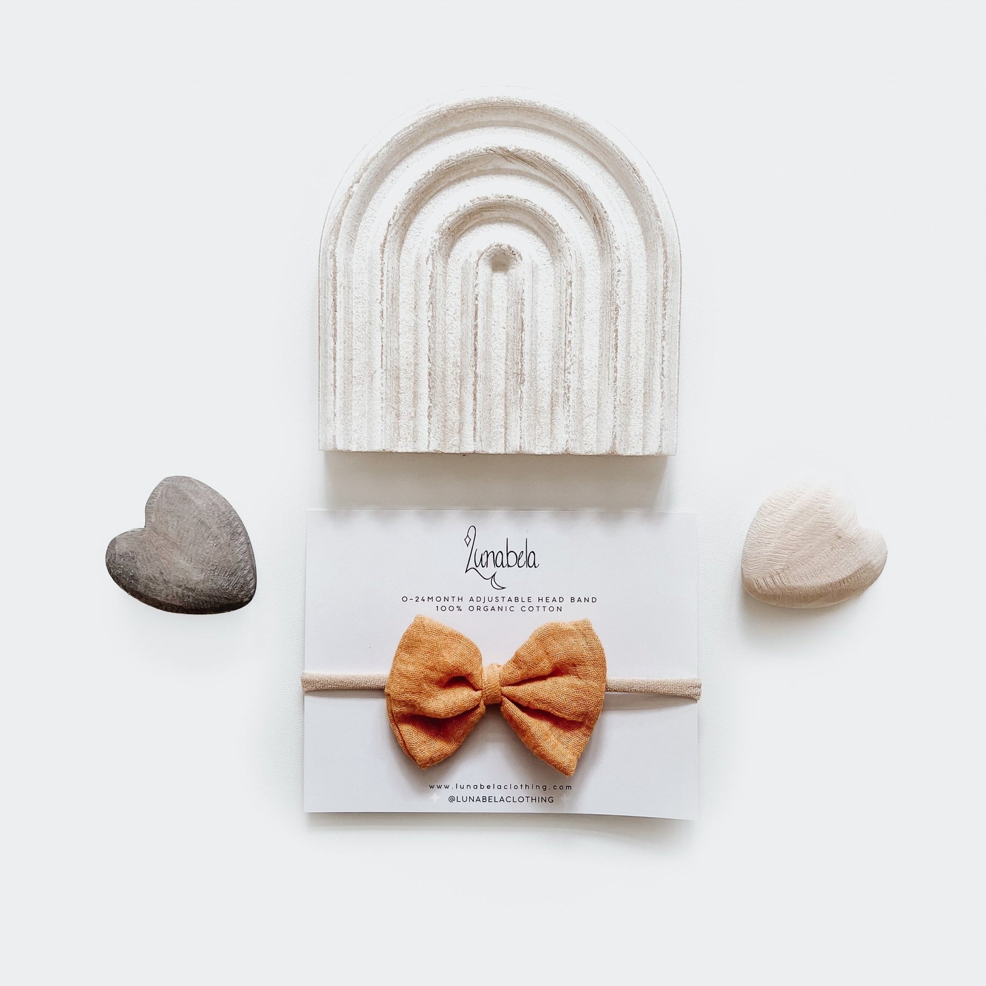 Organic Muslin Bow Headband - Lunabela
