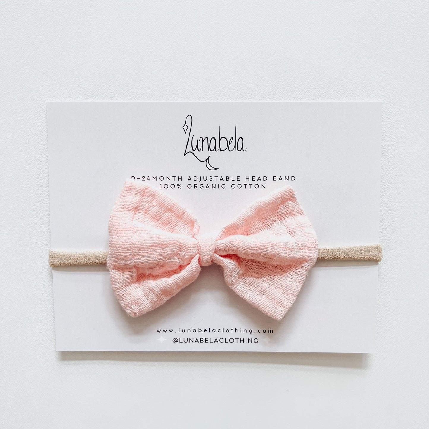 Organic Muslin Bow Headband - Lunabela