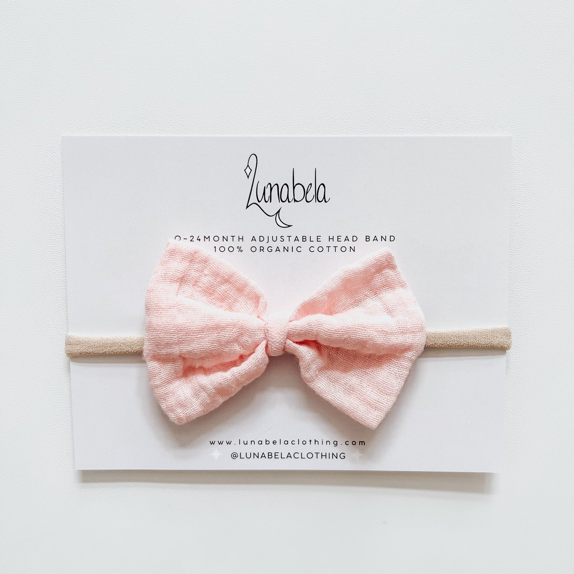 Organic Muslin Bow Headband - Lunabela