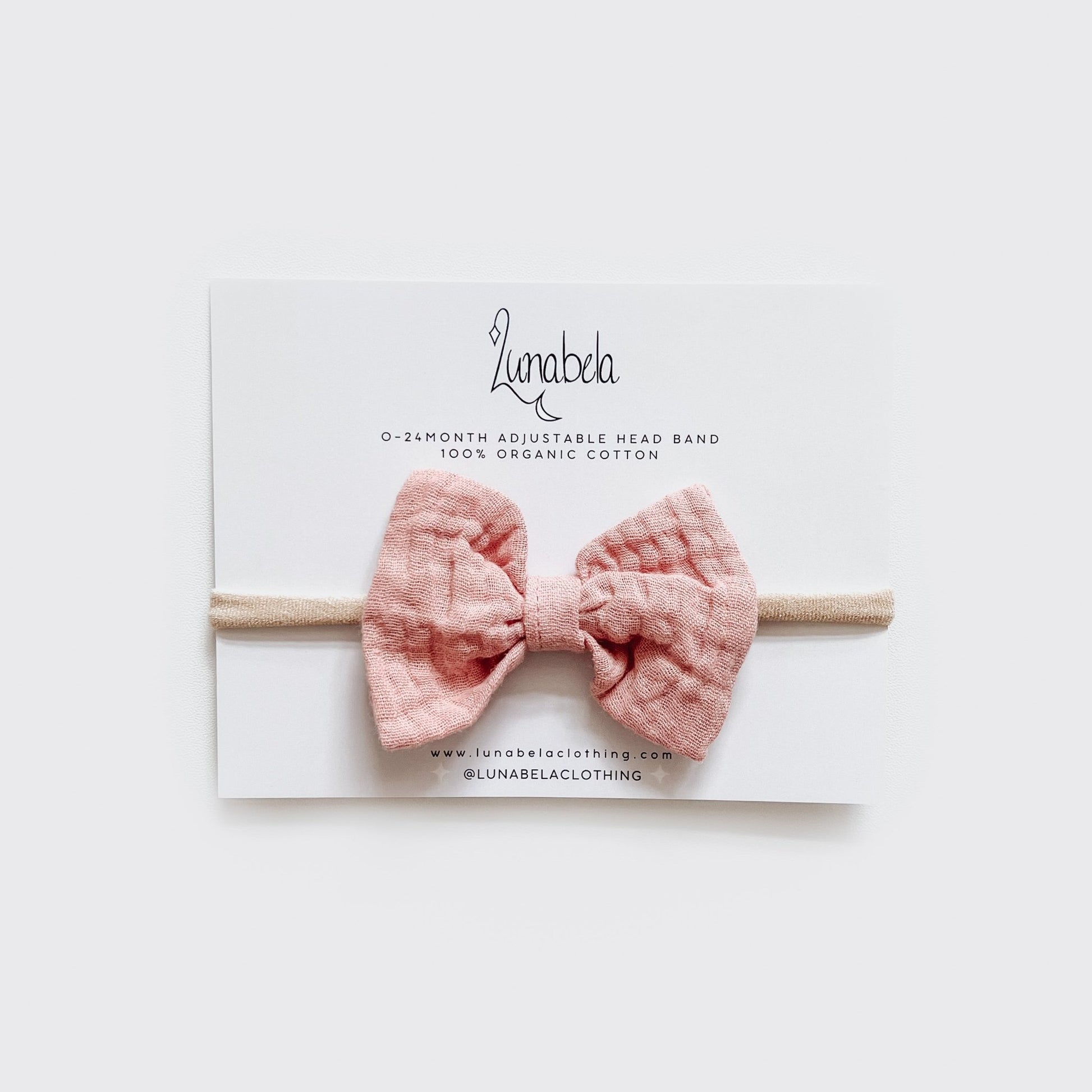 Organic Muslin Bow Headband - Lunabela